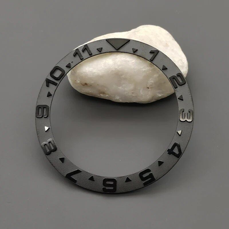 38mm x 30.6mm Curved Metal Bezel Insert Ring for SKX007, SKX009, SRPD, GMT, SUB, and Seamaster 300 Watch Cases, Repair Part, Parallel Import