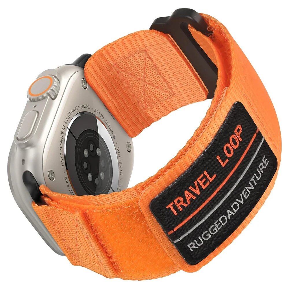 Nylon Strap for Apple Watch Ultra - Compatible with 49mm, 45mm, 44mm, and 42mm iWatch Series 9/8/7/6/5/4/SE. Durable Nylon Sport Loop Band. Band Color: Parallel Import.