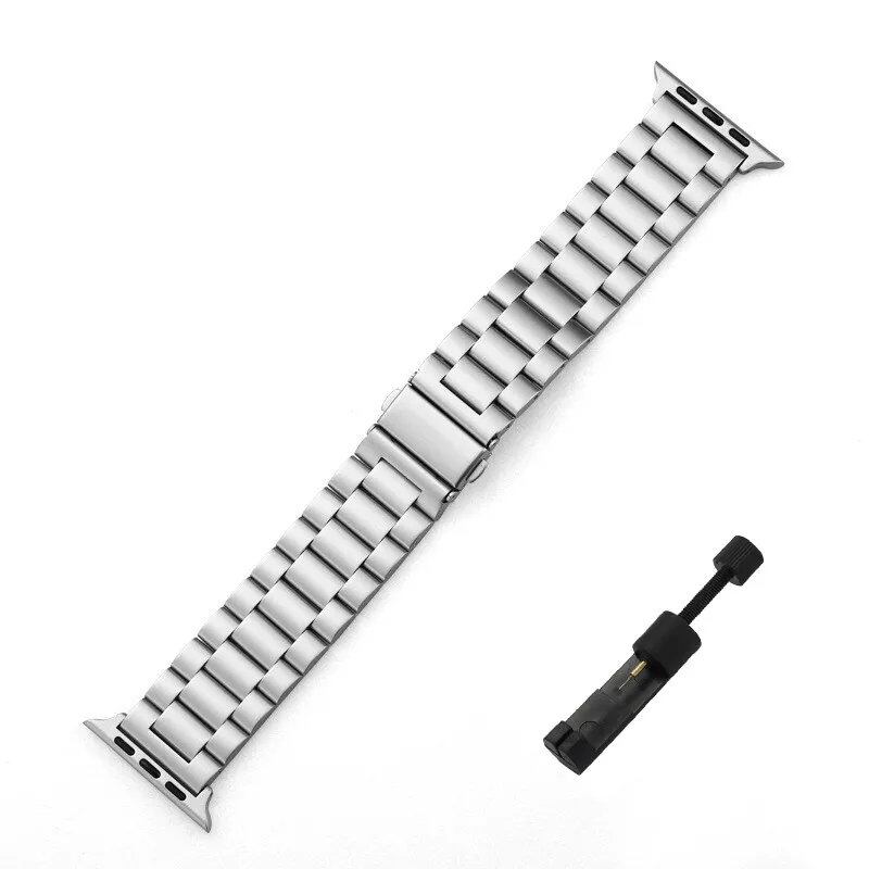 Stainless steel band for Apple Watch 45mm, Ultra, 49mm, 41mm, 40mm, 44mm. Metal bracelet for iWatch Series 9/10, 46mm, 42mm. Band color: mm. Parallel import.