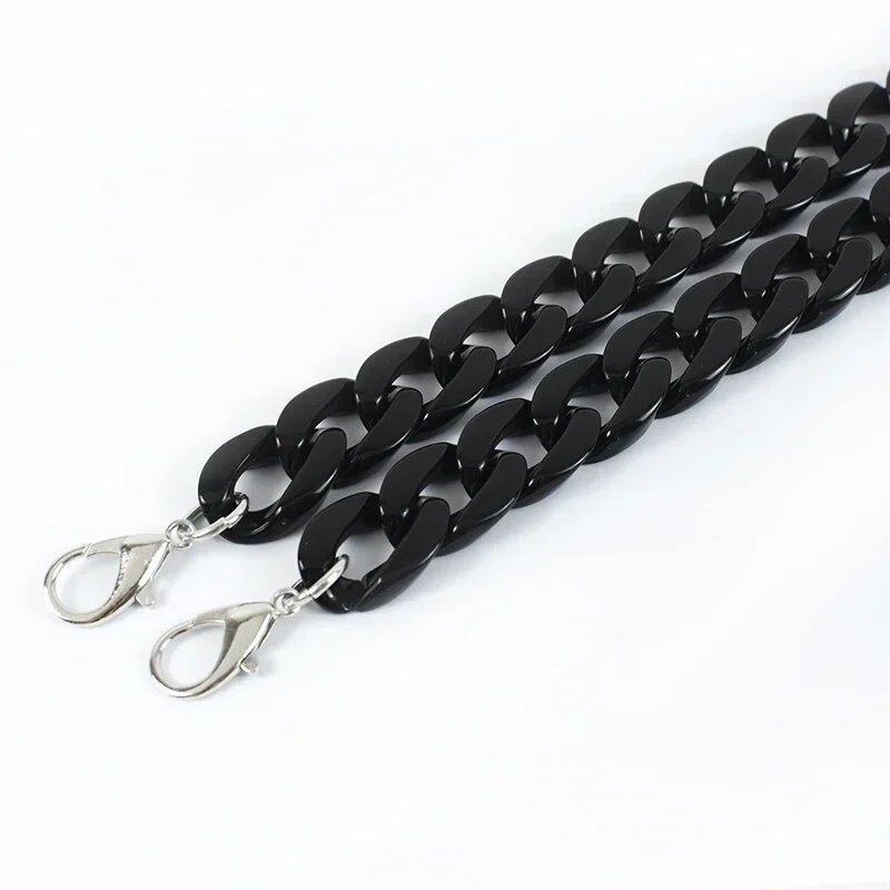 1個 ディープピール 60cm アクリルバッグチェーン レディースバッグ ショルダーストラップ ワイドレジンチェーン 財布用ハンドル交換 バッグパーツアクセサリー サイズ:60cm; 並行輸入品
