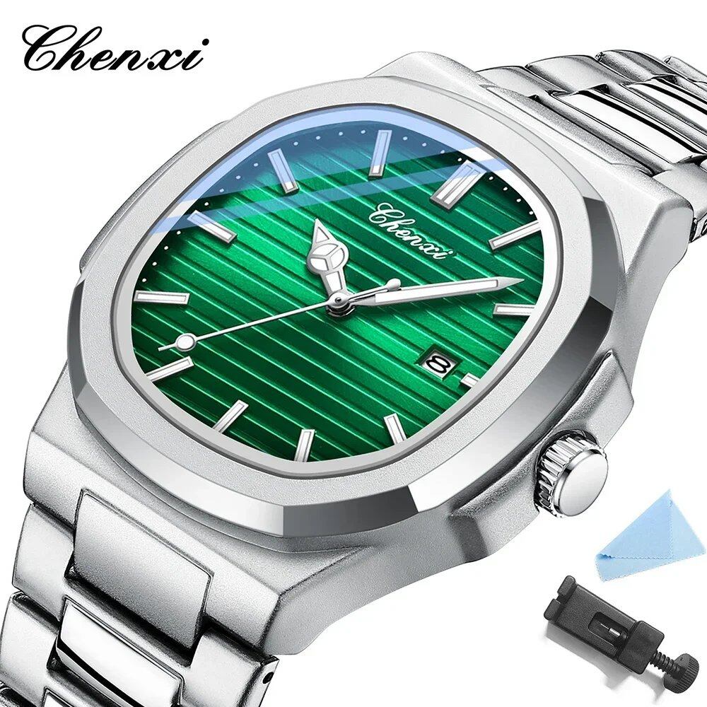 Chenxi 8222 Men's Luxury Gold Stainless Steel Luminous Quartz Watch, Waterproof, Fashionable, Parallel Import