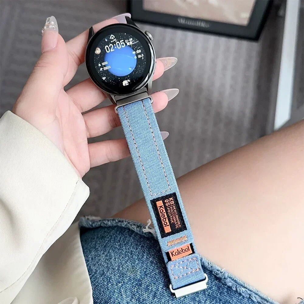 18mm, 20mm, and 22mm Denim Slim Bands for Huawei Watch 4/4Pro/GT 4 (41mm/46mm)
Women's Loop Strap Bracelet for Samsung Galaxy 6/5/4 (44mm/40mm) Band Color: Parallel Import