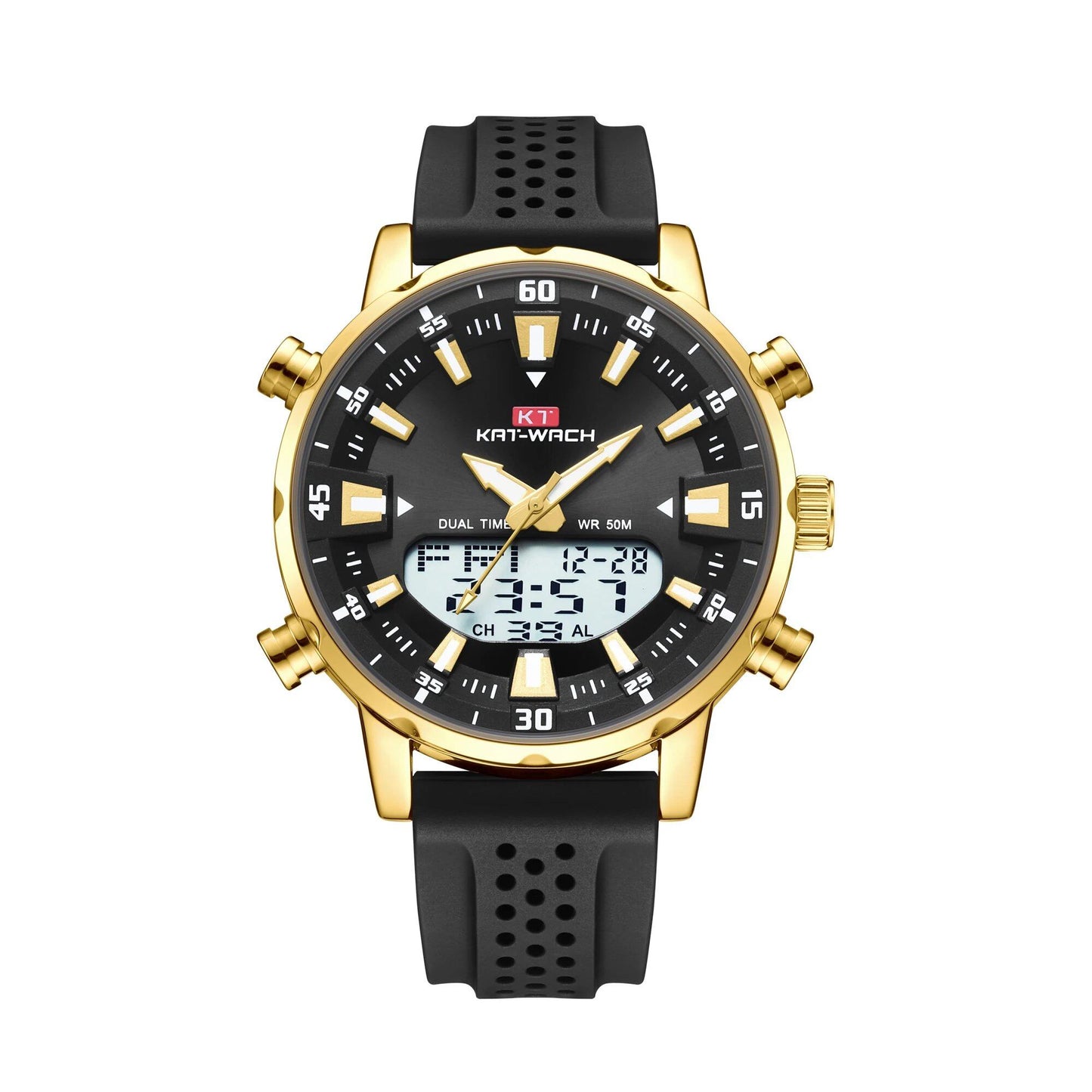 Men's Waterproof Quartz Watch, High-Quality Automatic Movement, Black, Perfect Father's Day Gift. Color: Customizable. Parallel Import.