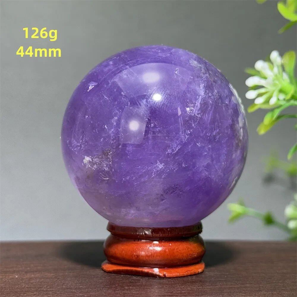 天然アメジスト ボール 水晶玉 ホームオフィスデコレーション エネルギー ウィッカ レイキ スピリチュアル 瞑想 魔術 占い カラー: 並行輸入品
