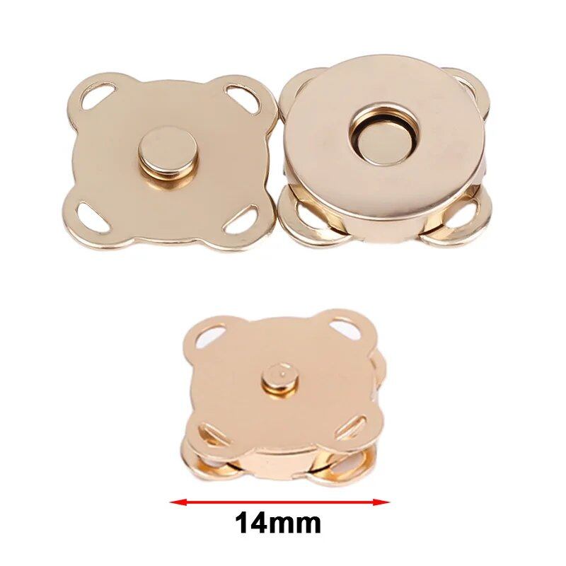 1/10 Set Magnetic Snap Buttons, Metal Invisible Sew-On Buttons with Locking Closures for Wallets, Bags, Clothing, and DIY Crafts, Size: mm, Parallel Import