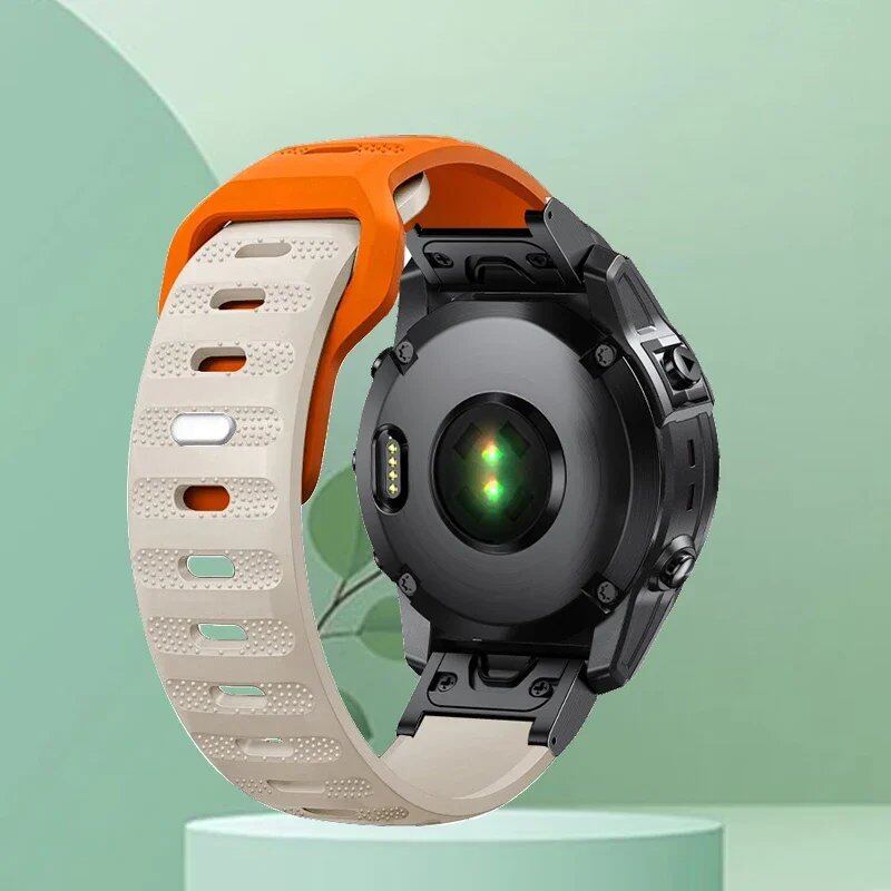 Compatible with Garmin Fenix 5/5X Plus/3/3HR, Epix 7X Solar, 6X/6 Pro, and Forerunner 935/945. 22mm and 26mm silicone brand quick-release smartwatch bands. Band Color: ; Ships from: Parallel Import