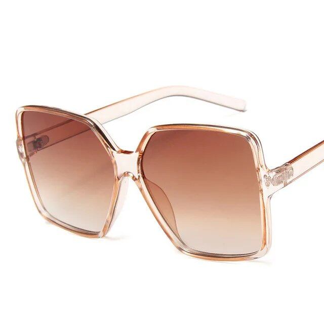 Women's Oversized Gradient Plastic Sunglasses, Designer, UV400 Protection, Frame Color: Other; Parallel Import