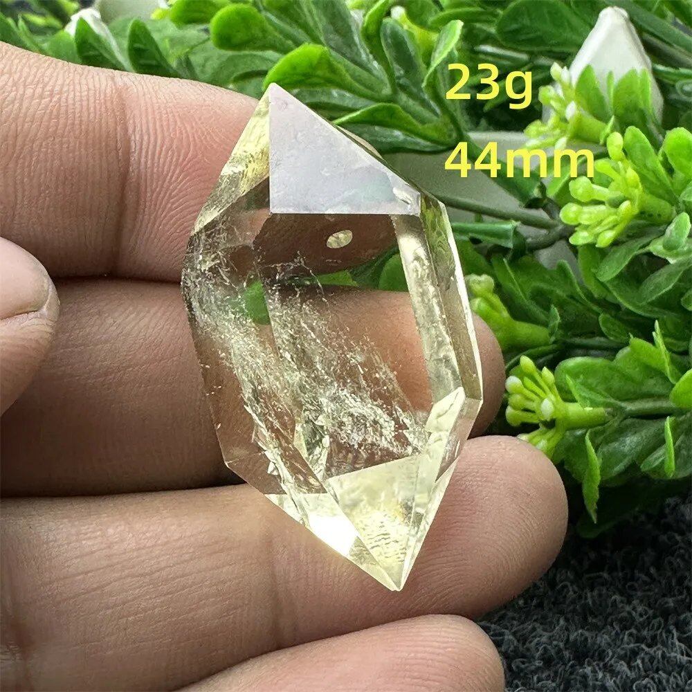 1個 天然シトリンオーラ六角両先端クリスタルワンド スピリチュアル瞑想ヒーリングストーン ホームデコレーション ガーデンフェスティバルアクセサリー カラー: 並行輸入品