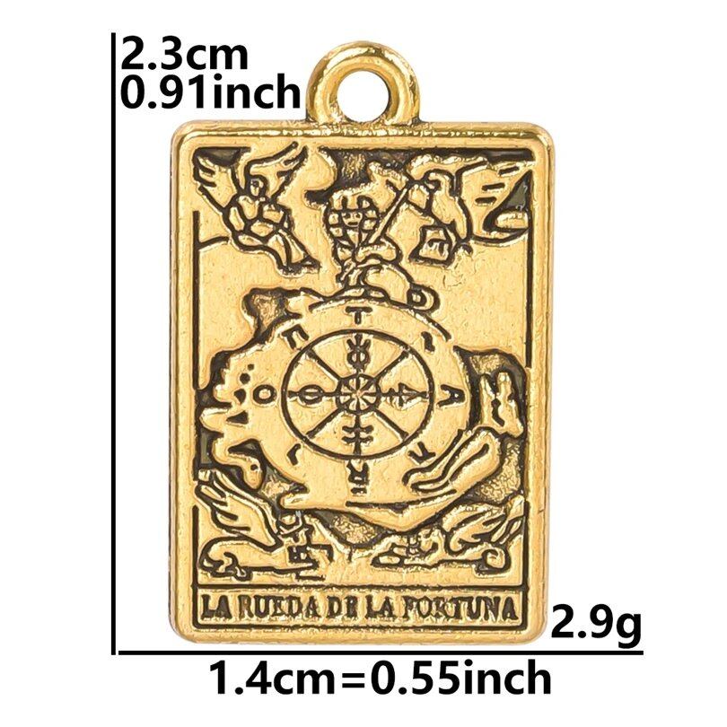 10個セット メッキタロットアクセサリーパーツ DIY用 ジュエリーメイキング材料 ネックレス・イヤリング用チャーム 合金ペンダント まとめ売り 並行輸入品