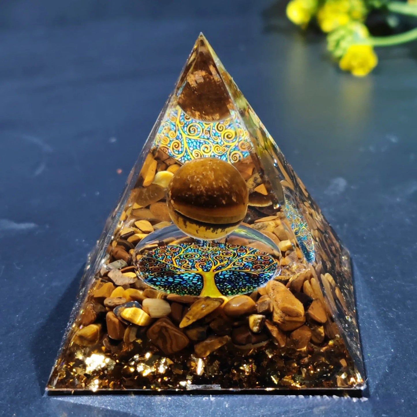 クリスタルストーン・オーゴン・ピラミッド エネルギー発生器 ルームデコレーション 天然アメジスト ペリドット レイキ・チャクラ・メディテーション サイズ:5cm;;発送元: 並行輸入品
