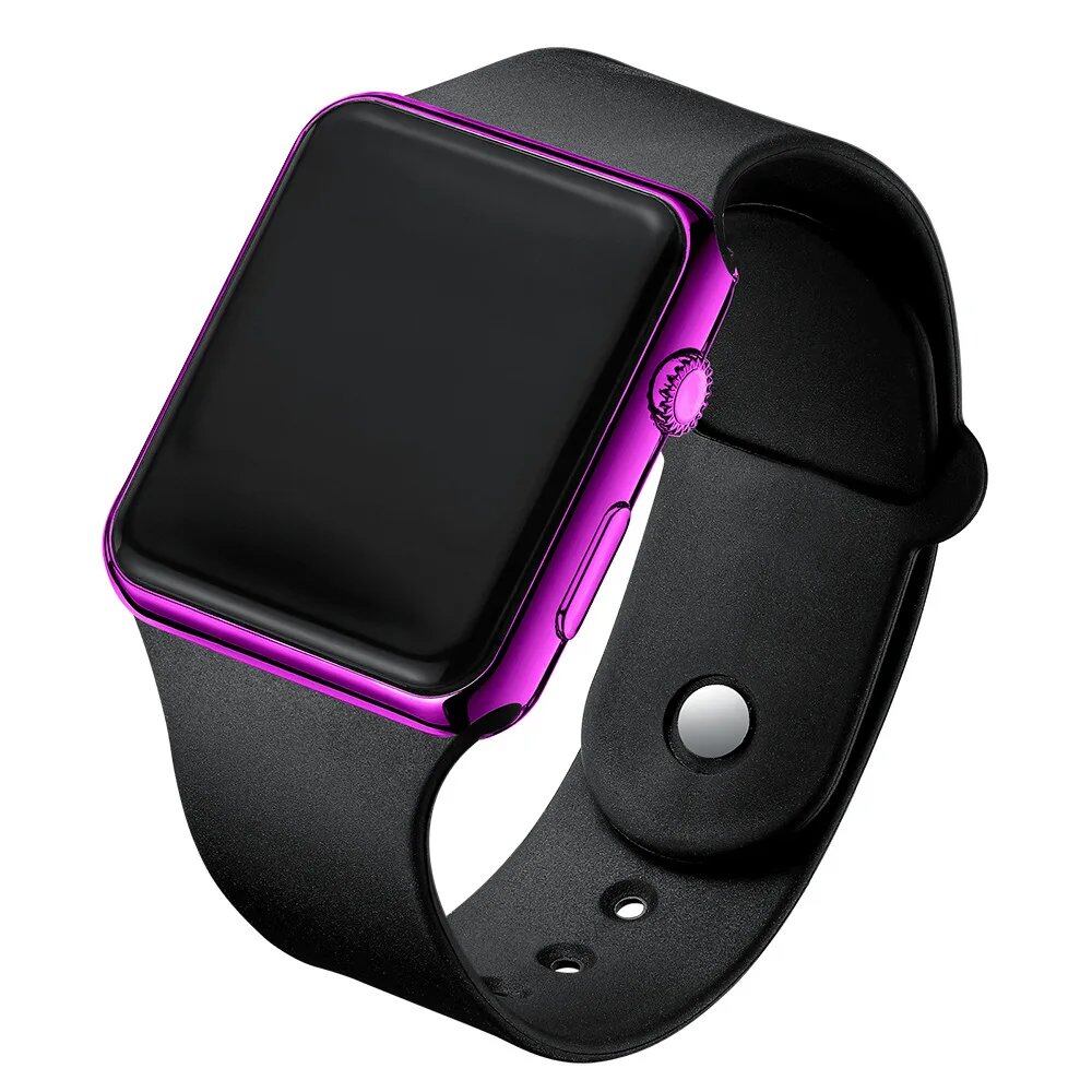 New Digital Watch for Men and Women, Electronic, Square Shape, LED Sports Watch, Stylish, Casual, Simple, Silicone, Women's Clock, Parallel Import