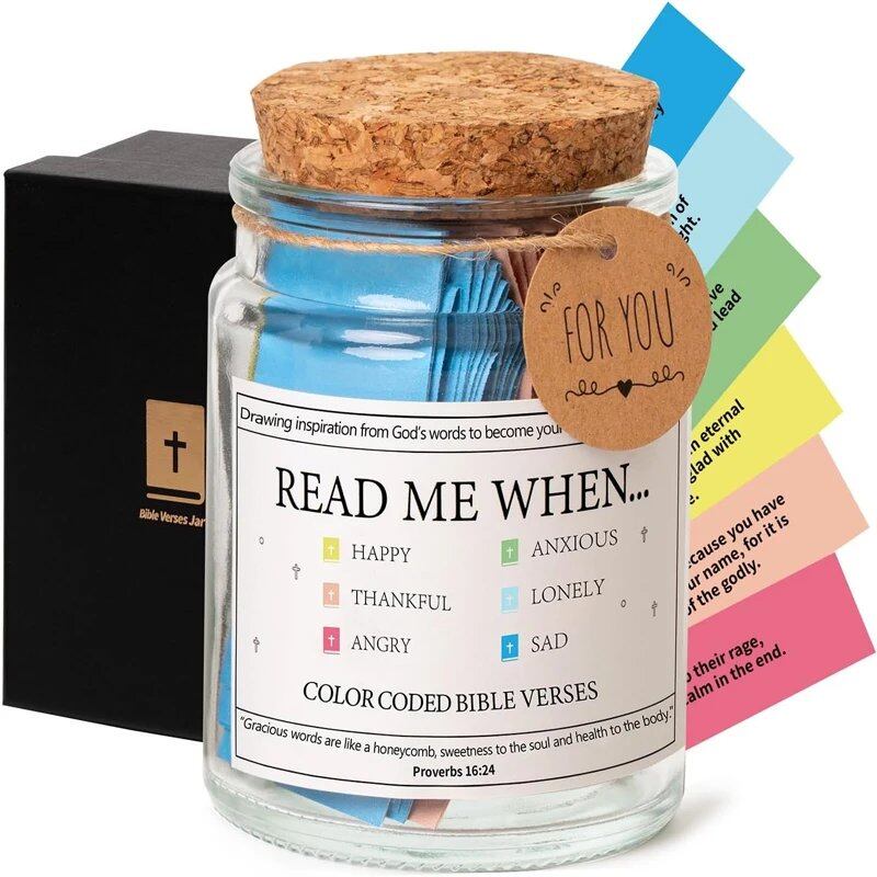 Quran Verse Bottle, Peace of Mind Prayer Jar, Creative Emotional Verse Jar, Easter Baptism Favors Gift, Color: Parallel Import