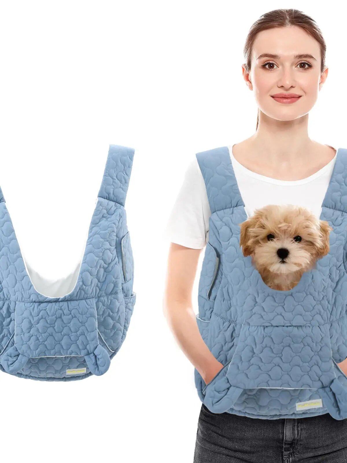 Extra-large capacity pet carrier bag, chest backpack for dogs and cats, waterproof and windproof, portable pet bag, size M; parallel import