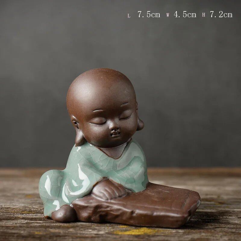 7.2cm 禅僧 紫砂陶器彫刻 手作り瞑想デコレーション コレクター向けアート スピリチュアルギフト アジアンクラフト ユニーク カラー:0 並行輸入品