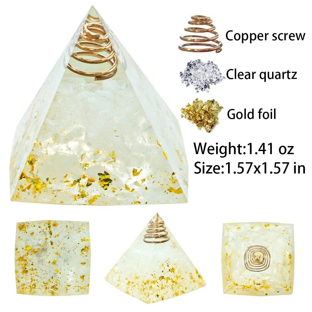 1.57-inch Natural Crystal Pyramid, Energy Crystal Amethyst, Reiki Healing, Chakra, Resin Pyramid, Meditation Tool, Home Decor, Size: 1 Piece; Parallel Import