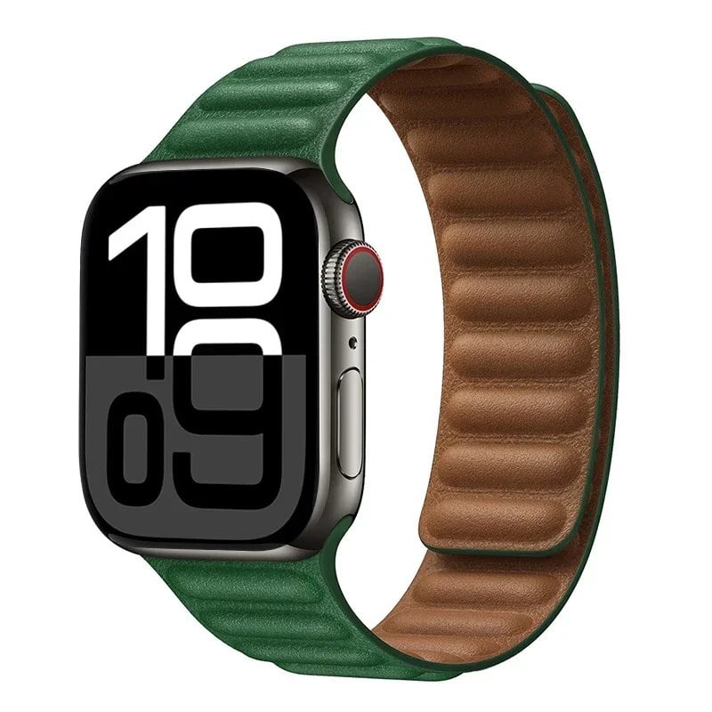 Apple Watch Leather Strap, Magnetic Loop Link Bracelet for iWatch Series 10/9/8/7/6 (45mm, 46mm, 42mm, 44mm, 40mm, 49mm) - Official Website, Band Color: mm, Parallel Import