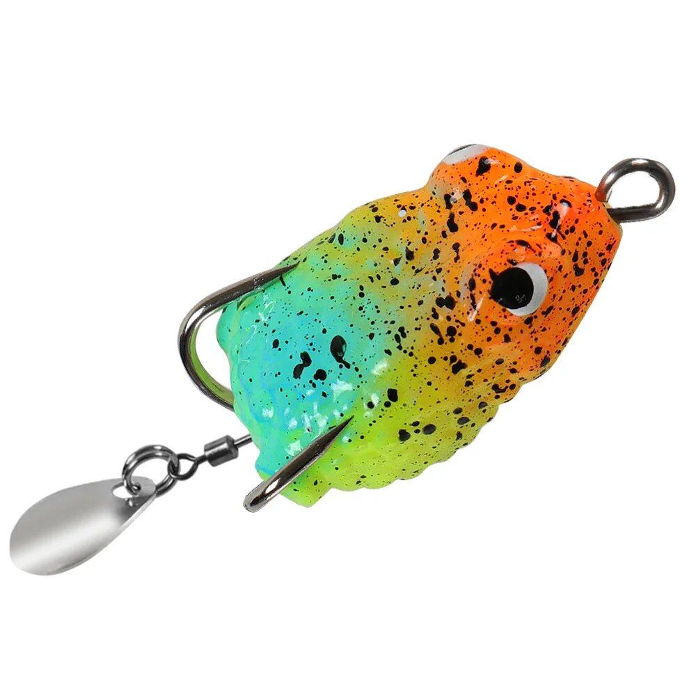 Pack of 5 Mini Frog Soft Baits, 25mm, 3g, Double Hide Hooks, Fishing Lures, Bionic Sequin Frog Baits, Artificial, Realistic Thunder Frog Lures, Size: Parallel Import
