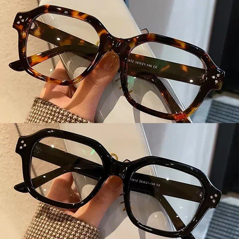 1/2 Retro Oversized Blue Light Blocking Computer Glasses Frames for Men and Women, Stylish Classic Eyewear, Ouclos Frame Color: Parallel Import
