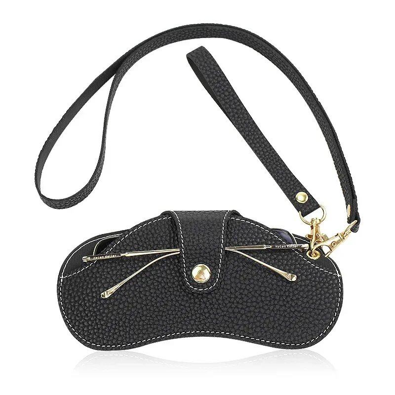 **Stylish PU Leather Eyeglass Case, Portable, Hanging, Sunglasses Storage, Protective Cover**; Ships from: Parallel Import