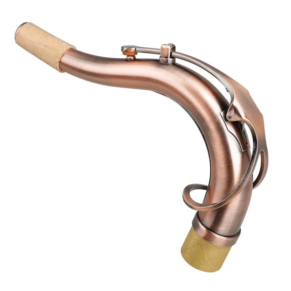 Silver-Plated Brass Bent Neck Saxophone Extension, Curved Neck for Tenor, Alto, and Soprano Saxophones, Woodwind Instrument Replacement Accessory, Parallel Import