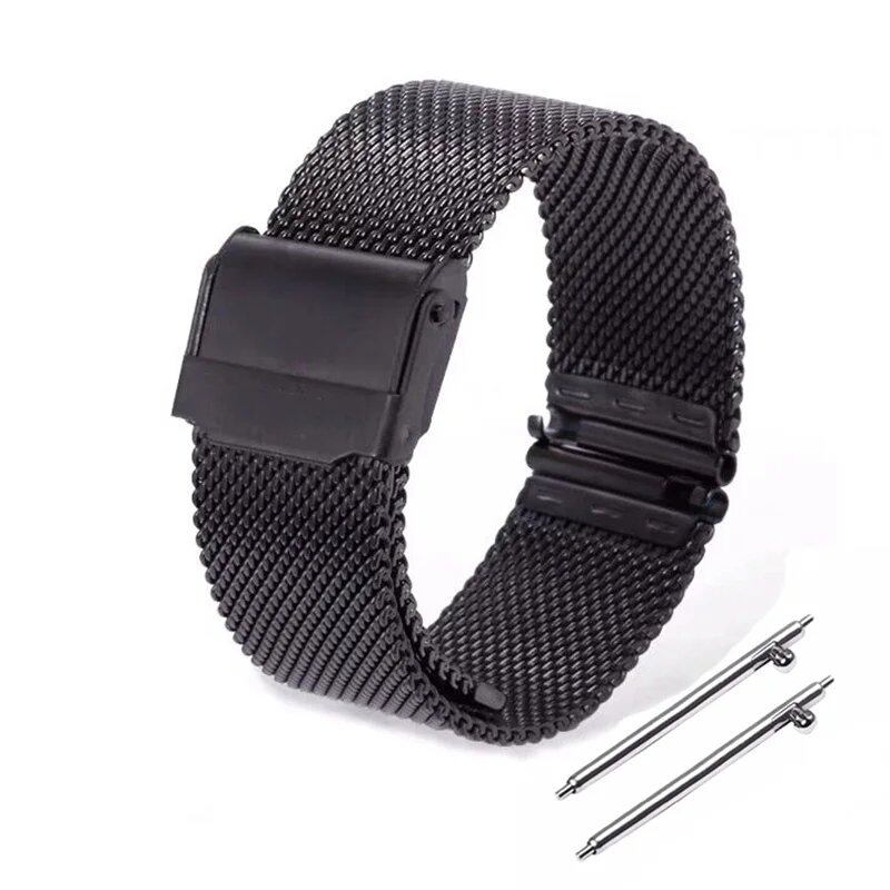 Mesh Stainless Steel Watch Strap, 12, 14, 16, 18, 20, 22mm, Metal Bracelet, Quick Release, 17, 19, 21, 24mm, Universal Loop Wristband, Band Color: mm, Parallel Import