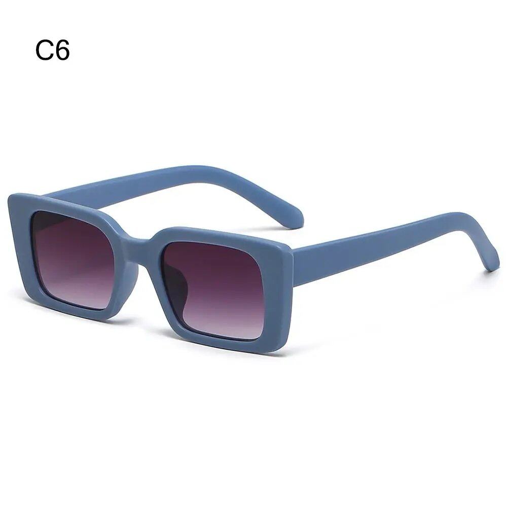 Retro Square Sunglasses for Women, Leopard Print Striped Sunglasses, UV400 Protection, Fashion Rivets, Men's Clear Gradient Sunglasses, Parallel Import