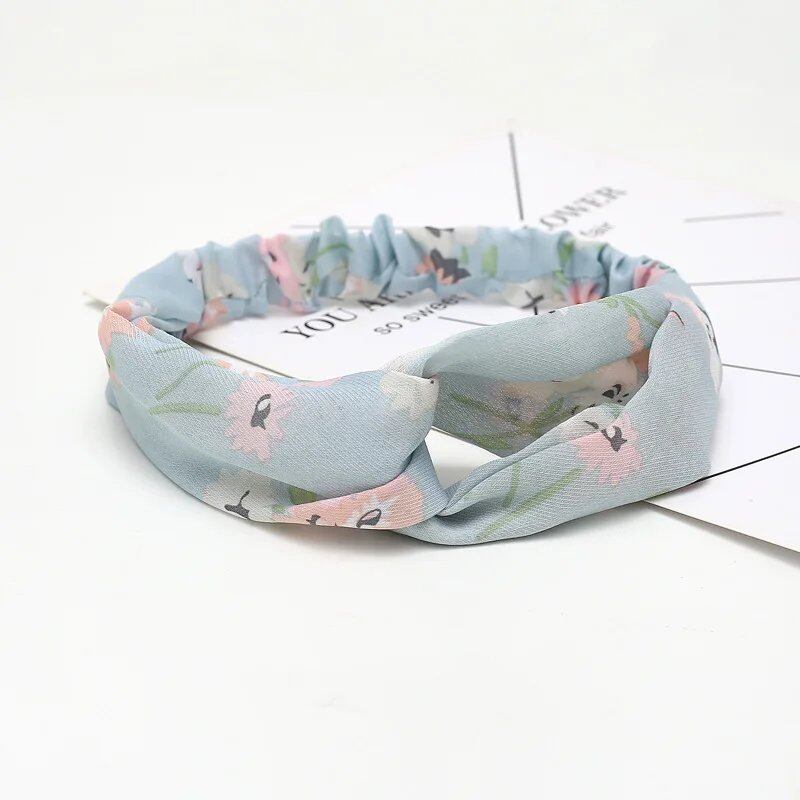 Women's Summer Bohemian Print Headband, Retro Cross Turban, Bandage Bandana, Hair Accessory, Head Wrap, Parallel Import