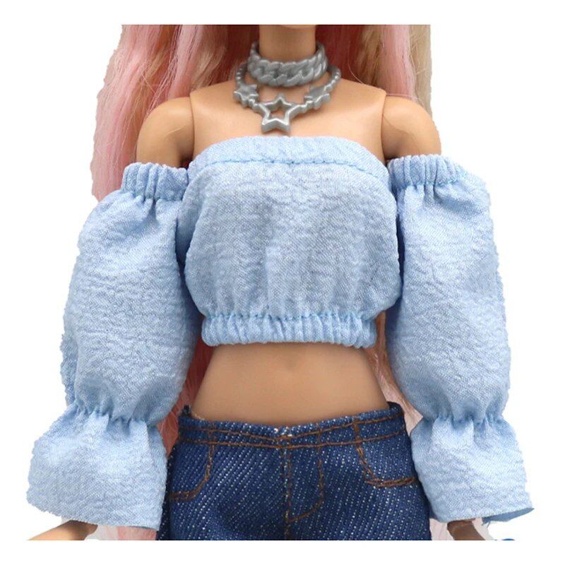 1/6 Scale BJD Doll Clothes Set (Puff Sleeve Shirt, Skirt, and Shorts) for 30cm (11.5 inch) Dollhouse Accessories; Size: One Piece Only, Parallel Import