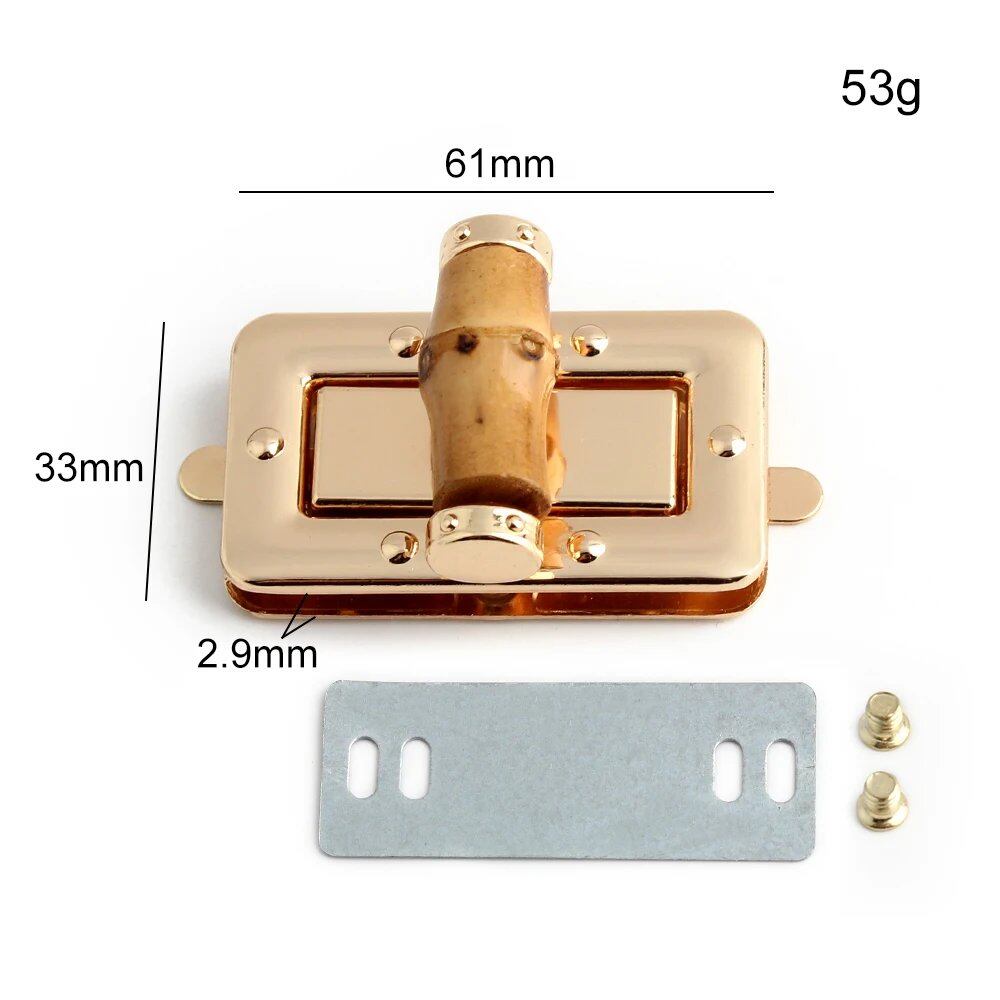 2~10個セット 5色展開 43X25mm 61X33mm バッグロック バックル ツイストロック 竹調 ターンロック サイズ: 並行輸入品