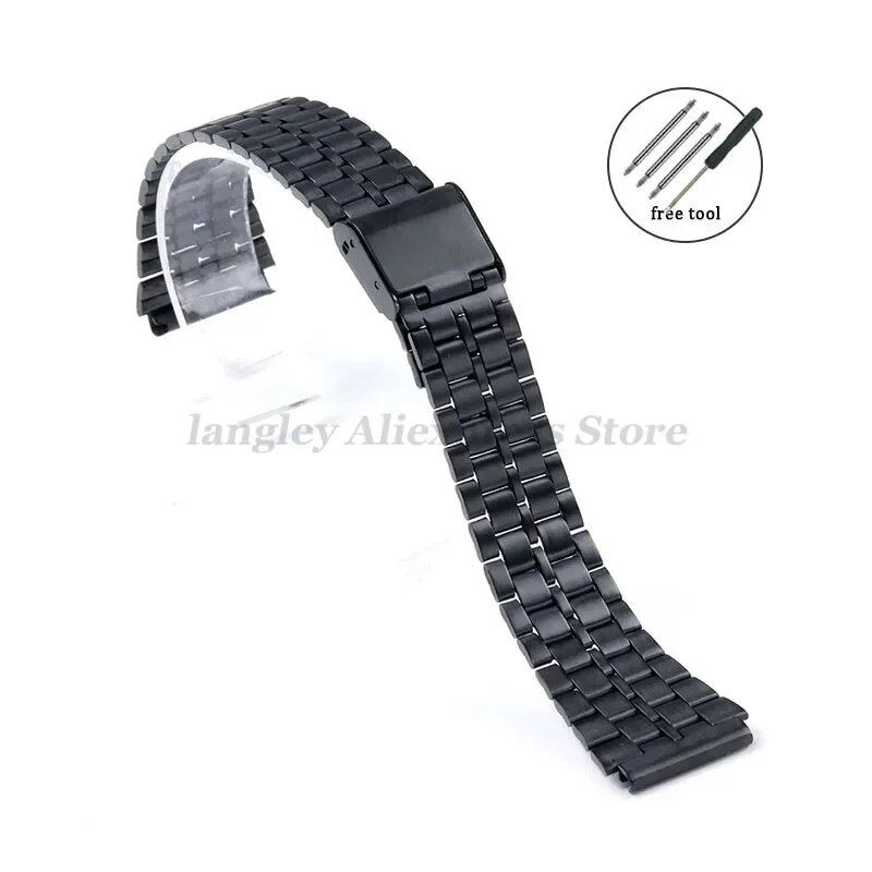 カシオ F-91W 用 18mm ステンレススチール ウォッチバンド SGW400 F91W F84 F105/108/A158W/168 AE1200/1300 対応 ヴィンテージ風 メタルブレスレット バンドカラー:;バンド幅:18mm 並行輸入品
