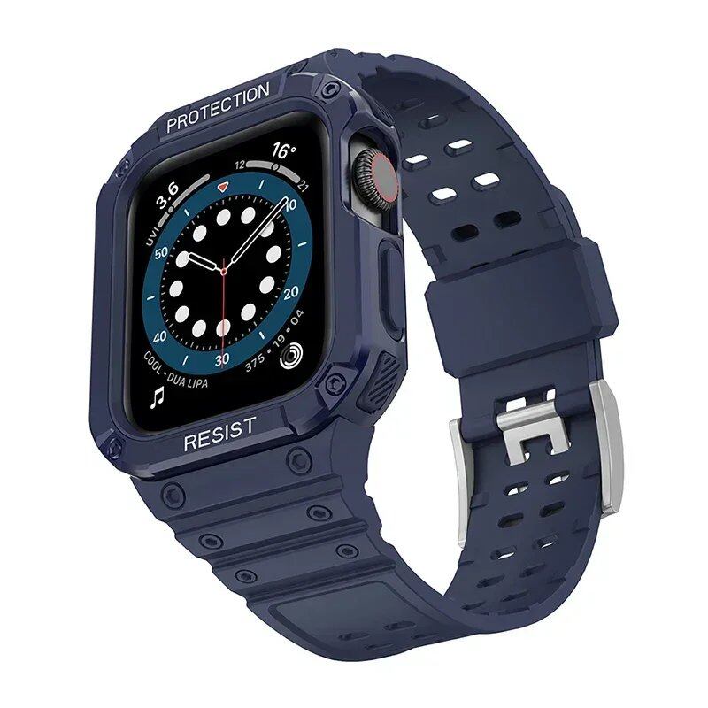 TPU Band Case for Apple Watch 45mm/49mm/44mm/41mm/40mm - Compatible with iWatch Ultra/7/8/6/5/4, Sport Strap, Wristband, Accessory, Band Color: mm, Parallel Import