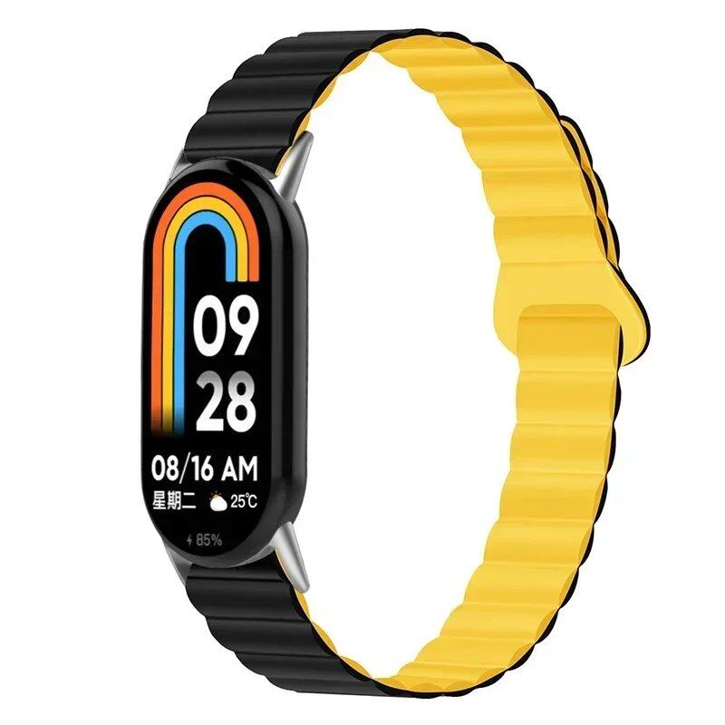 "Xiaomi Mi Band 8/9 Silicone Magnetic Strap, Sports Wristband, Accessory, Bracelet with Watch Case" Band Color: Parallel Import