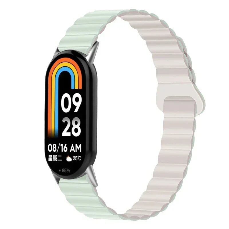 "Xiaomi Mi Band 8/9 Silicone Magnetic Strap, Sports Wristband, Accessory, Bracelet with Watch Case" Band Color: Parallel Import
