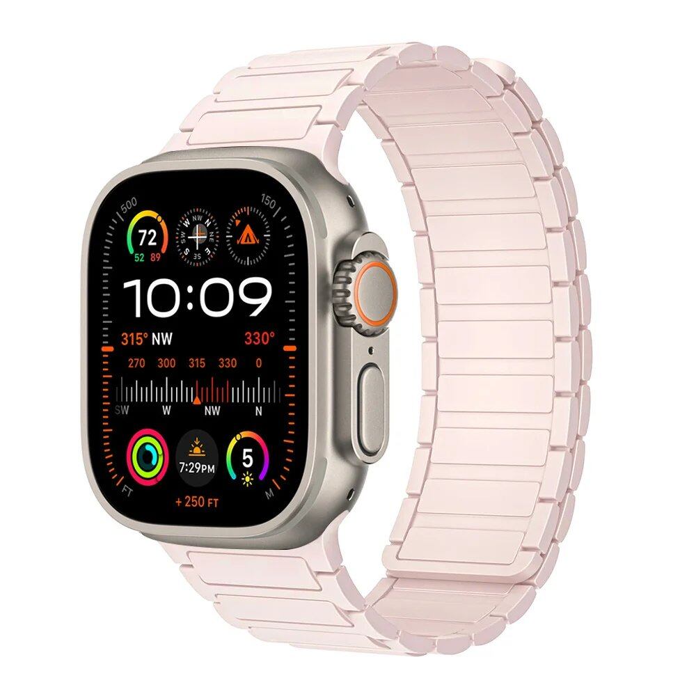 Magnetic Strap for Apple Watch, Silicone Wristband, 45mm, 44mm, 40mm, 46mm, 41mm, 42mm, 38mm, Compatible with iWatch Series 8/7/6/SE/9/10/Ultra 2/49mm, Band Color: mm; Parallel Import