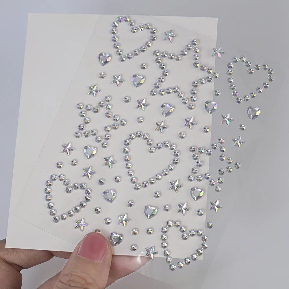 1/5 Random Color Glitter Face Tattoo Stickers for Kids, Sparkly Diamonds, for Costume Parties, Makeup, DIY Tattoo Decals, Parallel Import