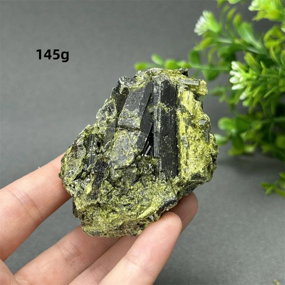 Natural Green Tourmaline Rough Stone Specimen Collection for Aura Healing, Meditation, and Energy Chakra Use. Gemstone Home Furnishing Gift. Parallel Import.