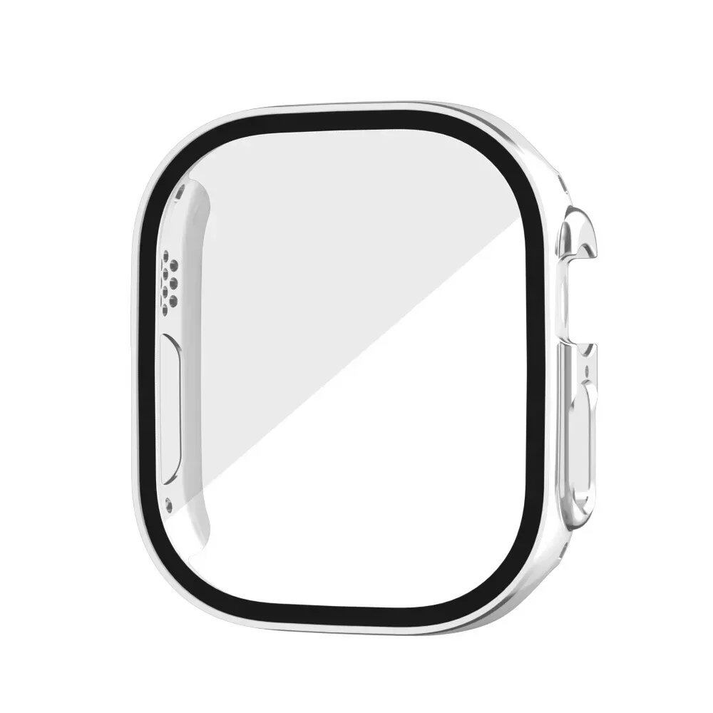 Tempered Glass Case for Apple Watch Ultra 2 (49mm), Screen Protector Frame Cover, Compatible with iWatch Ultra 49mm, Tempered Glass Protection, 49mm Accessories, Color: Black; Shipped from: Parallel Import