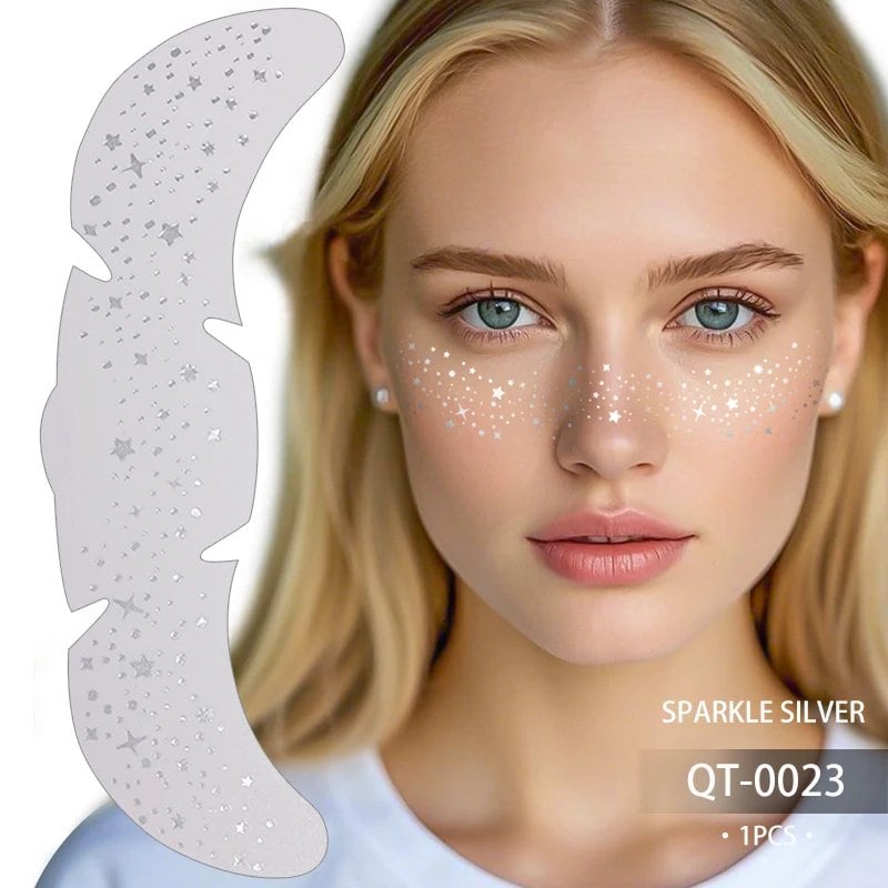 1/5 Glitter Skincare Freckle Face Tattoo Stickers, Gold and Silver Sparkle Freckle Makeup Patches for Women, Color: 0, Parallel Import