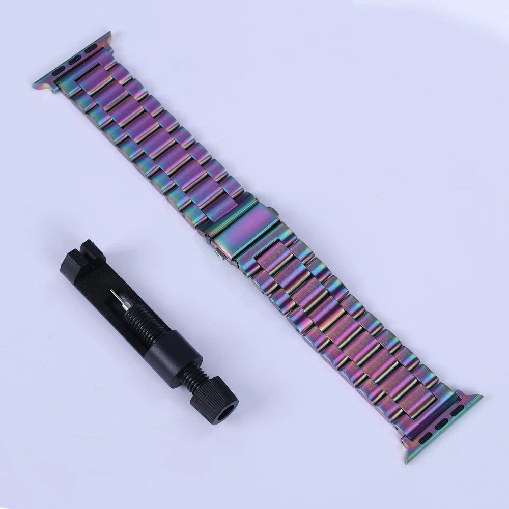Stainless Steel Metal Band Strap for Apple Watch 10 (46mm) - Compatible with iWatch 10/9/8/Ultra (49mm, 42/44/38mm) - Band Color: mm; Parallel Import