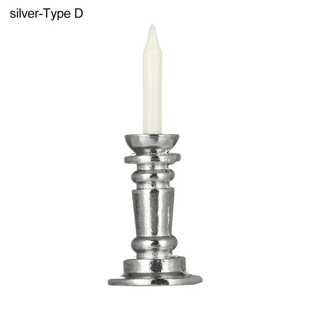 1/12 Scale Miniature Candlestick, Candle Stand for Dollhouses, Furniture, Toy, Pretend Play, Dollhouse Decoration, Accessory, Parallel Import