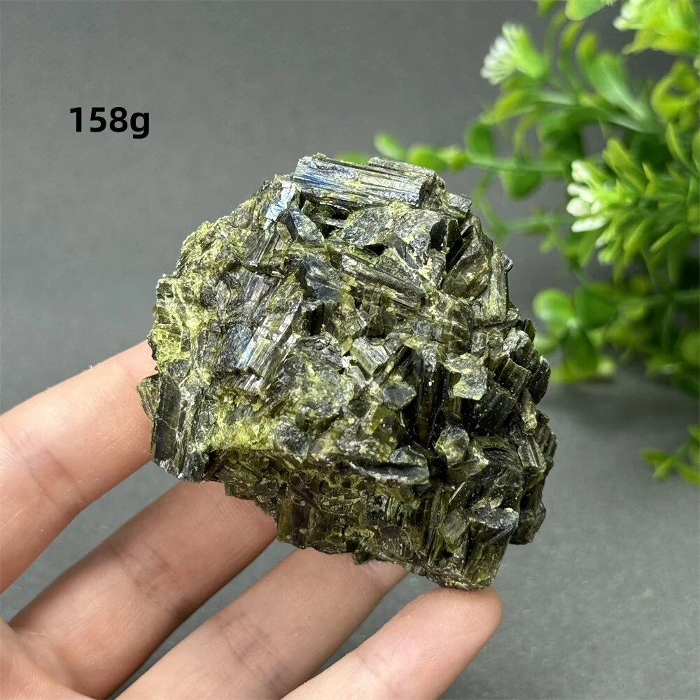 Natural Green Tourmaline Rough Stone Specimen Collection for Aura Healing, Meditation, and Energy Chakra Use. Gemstone Home Furnishing Gift. Parallel Import.