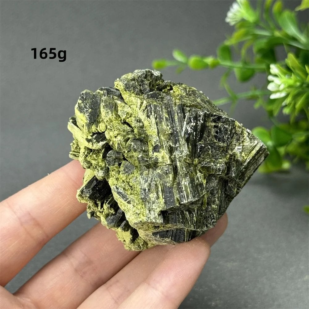 Natural Green Tourmaline Rough Stone Specimen Collection for Aura Healing, Meditation, and Energy Chakra Use. Gemstone Home Furnishing Gift. Parallel Import.