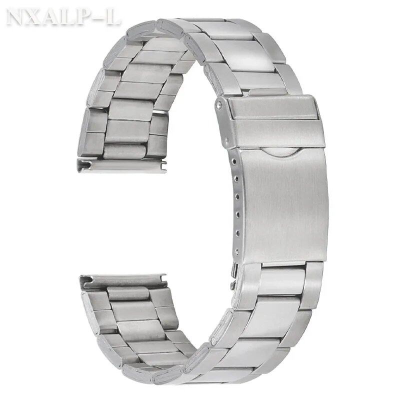 Stainless Steel Watch Band, Universal Strap with Folding Buckle, Bracelet Strap, 12mm, 14mm, 16mm, 18mm, 20mm, 22mm, 24mm, Belt Accessory, Band Color: Silver; Band Width: mm, Parallel Import