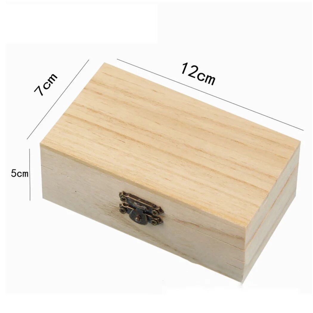 1/3-Piece Log-Colored Scotch Plain Wooden Square Hinged Storage Box, Craft Gift Box, Handmade Case, Storage Organizer, Parallel Import