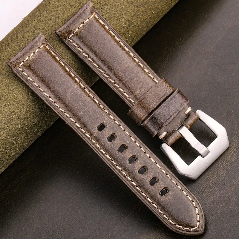 パネライ ウォッチバンド 本革 レザー ストラップ 4色 20mm 22mm 24mm 26mm メンズ レディース 牛革 アクセサリー 交換用ベルト バンドカラー:mm 並行輸入品