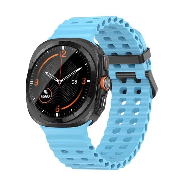 Galaxy Watch Ultra Marine Band, Silicone Sport Bracelet, Genuine Samsung Galaxy Watch 7 Ultra 47mm Strap, Band Color: ; Band Width: Galaxy Watch Ultra, Parallel Import