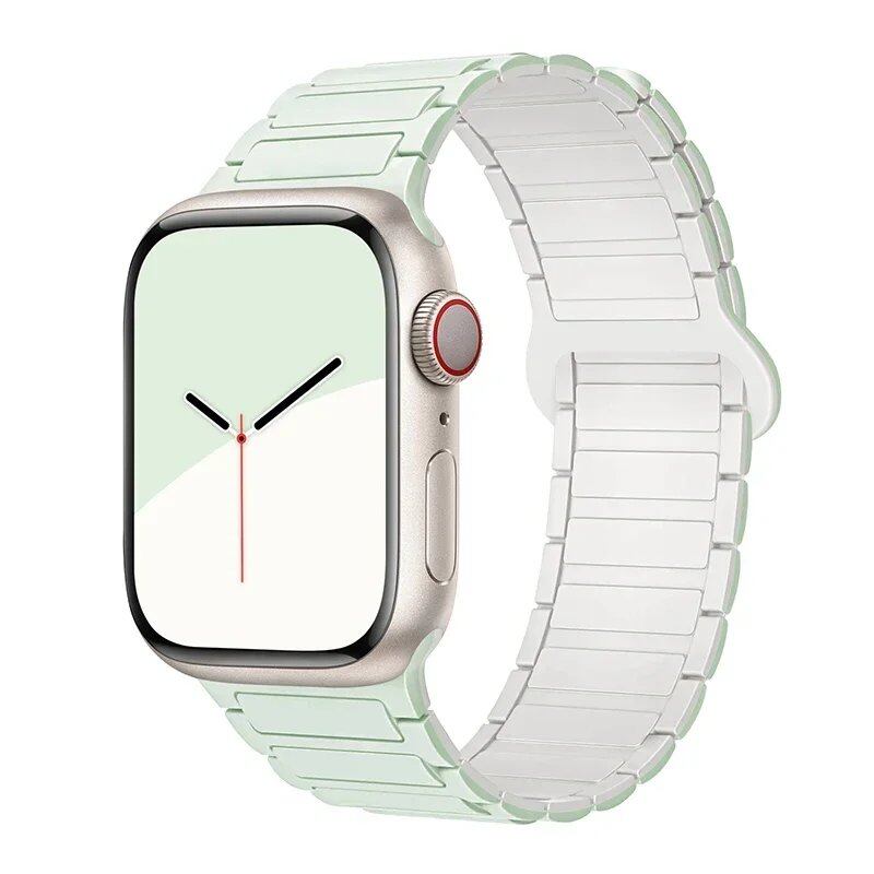 Magnetic Loop Band for Apple Watch, Compatible with 44mm, 40mm, 49mm, 45mm, 41mm, and 38mm Silicone Straps, Compatible with iWatch Series 9/8/7/6/5/4/3/SE/Ultra 2, Parallel Import