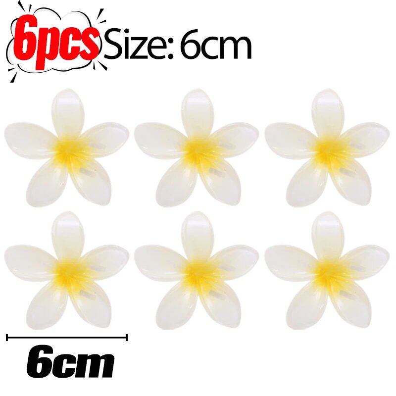 1/6 Hawaiian Gradient Flower Hair Clips for Women, Small, Stylish Head Accessories, Hairpins, Crab Barrettes, Parallel Import