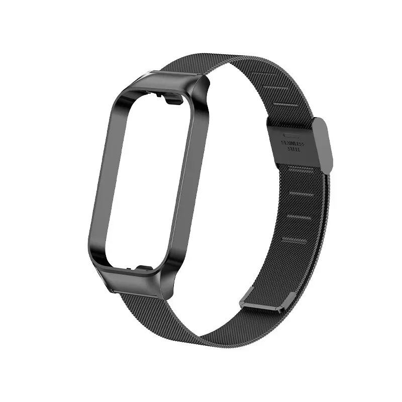 Stainless Steel Metal Strap for Xiaomi Mi Band 8 Active - Metal Wristband Compatible with Smart Band 8 Active, Band Color: Parallel Import