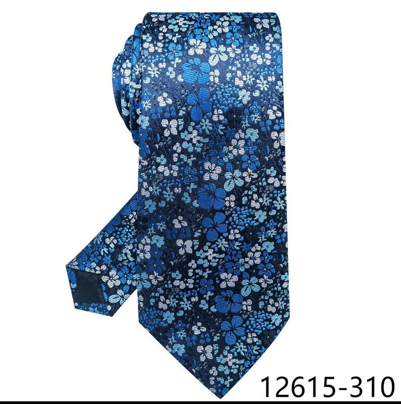 Classic Gray Check 8cm Silk Tie for Men, Perfect for Suits, Weddings, Business, Work, Birthdays, and More. Parallel Import.